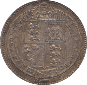 1887 SHILLING ( EF ) 5 - Shilling - Cambridgeshire Coins