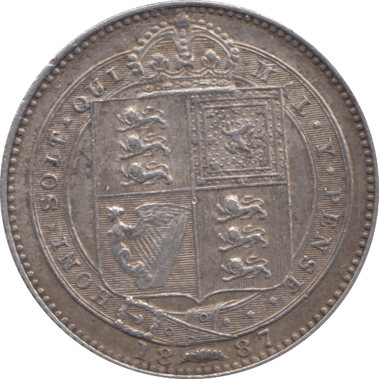 1887 SHILLING ( EF ) 5 - SHILLING - Cambridgeshire Coins