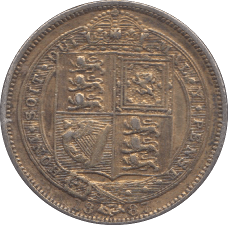 1887 SHILLING ( EF ) - Shilling - Cambridgeshire Coins