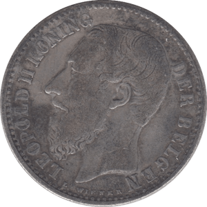 1887 SILVER BELGIUM 1 FRANCS - SILVER WORLD COINS - Cambridgeshire Coins