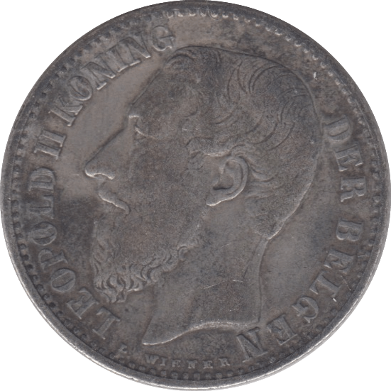 1887 SILVER BELGIUM 1 FRANCS - SILVER WORLD COINS - Cambridgeshire Coins