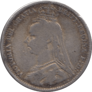 1887 SILVER ENAMEL SIXPENCE - Token - Cambridgeshire Coins