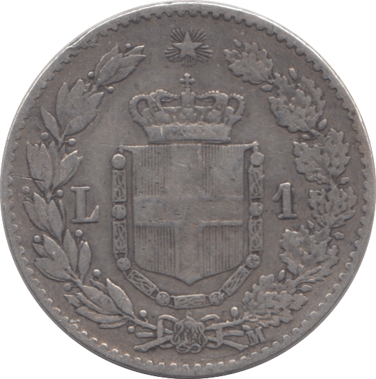 1887 SILVER ITALY ONE LIRA - SILVER WORLD COINS - Cambridgeshire Coins