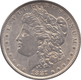 1887 SILVER MORGAN DOLLAR USA 4 - SILVER WORLD COINS - Cambridgeshire Coins
