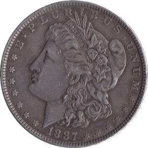 1887 SILVER MORGAN DOLLAR USA PHILADELPHIA MINT - SILVER WORLD COINS - Cambridgeshire Coins