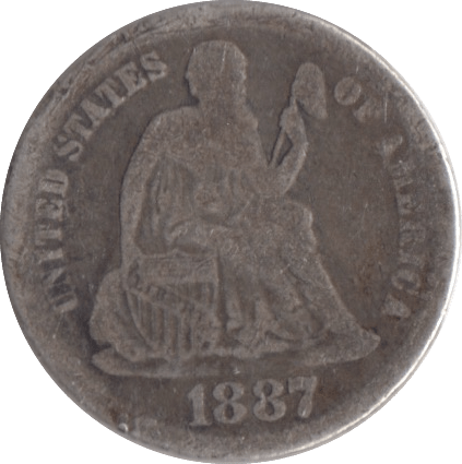 1887 SILVER ONE DIME USA - SILVER WORLD COINS - Cambridgeshire Coins