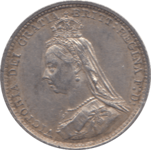 1887 SILVER THREEPENCE ( EF ) 2 - Threepence - Cambridgeshire Coins