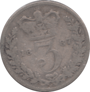 1887 SILVER THREEPENCE ( FAIR ) - Cambridgeshire Coins