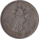 1887 SILVER TWENTY FIVE CENTAVOS MEXICO - WORLD COINS - Cambridgeshire Coins