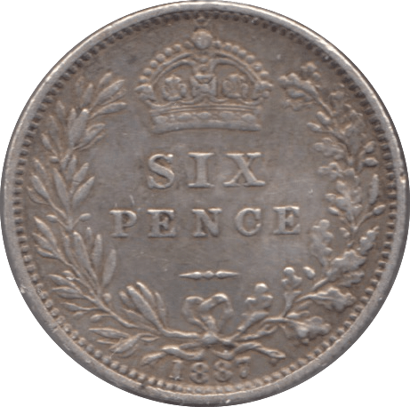 1887 SIXPENCE ( AEF ) - Sixpence - Cambridgeshire Coins