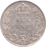 1887 SIXPENCE ( AUNC ) 6 - Sixpence - Cambridgeshire Coins