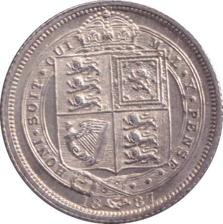 1887 SIXPENCE ( AUNC ) - Sixpence - Cambridgeshire Coins