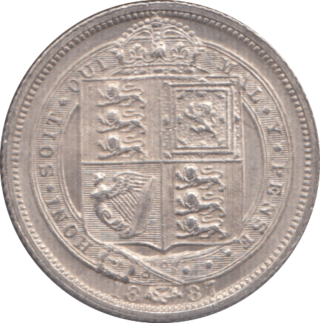 1887 SIXPENCE (AUNC) - Sixpence - Cambridgeshire Coins