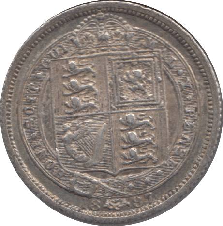 1887 SIXPENCE ( EF ) 18 - Sixpence - Cambridgeshire Coins