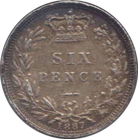 1887 SIXPENCE ( EF ) 3 - Sixpence - Cambridgeshire Coins