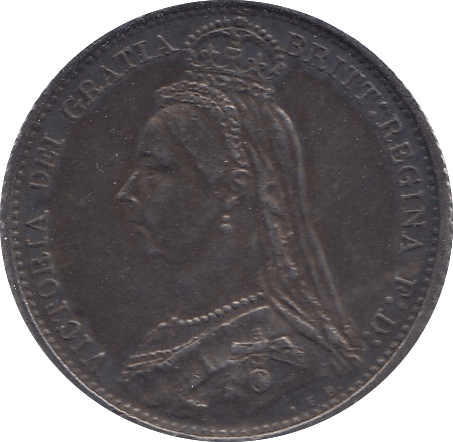1887 SIXPENCE ( EF ) F - Sixpence - Cambridgeshire Coins