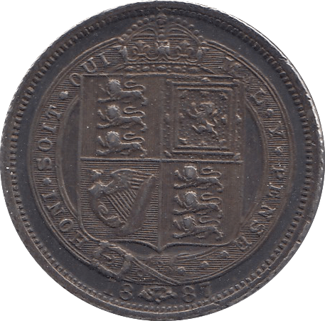 1887 SIXPENCE ( EF ) F - Sixpence - Cambridgeshire Coins