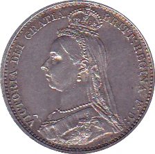 1887 SIXPENCE ( EF ) JEB ON TRUN - Sixpence - Cambridgeshire Coins