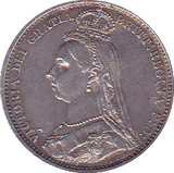 1887 SIXPENCE ( EF ) JEB ON TRUN - Sixpence - Cambridgeshire Coins