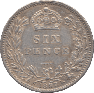 1887 SIXPENCE ( EF ) JUBILEE 8 - SIXPENCE - Cambridgeshire Coins