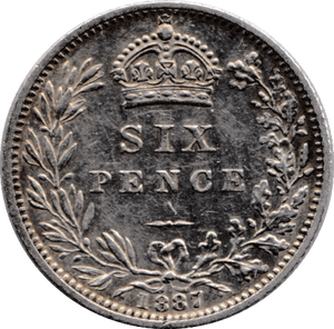 1887 SIXPENCE ( EF ) - Sixpence - Cambridgeshire Coins