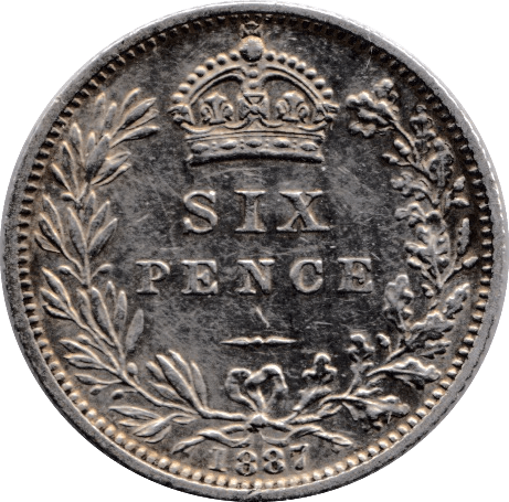 1887 SIXPENCE ( EF ) - Sixpence - Cambridgeshire Coins