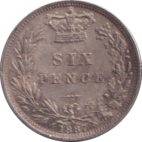 1887 SIXPENCE ( EF ) - Sixpence - Cambridgeshire Coins
