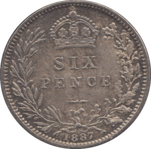 1887 SIXPENCE ( EF ) - Sixpence - Cambridgeshire Coins