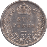 1887 SIXPENCE (EF) - Sixpence - Cambridgeshire Coins