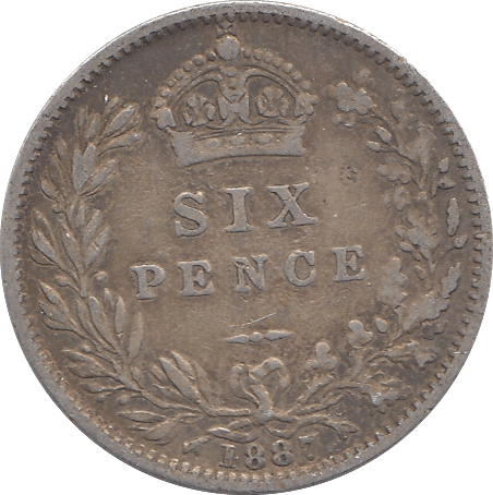 1887 SIXPENCE ( GF ) B - Sixpence - Cambridgeshire Coins