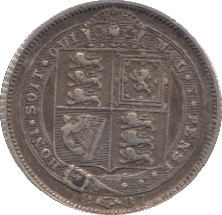 1887 SIXPENCE ( GVF ) 31 B - Sixpence - Cambridgeshire Coins