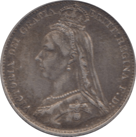 1887 SIXPENCE ( GVF ) 31 B - Sixpence - Cambridgeshire Coins