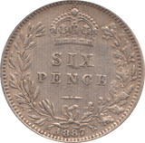 1887 SIXPENCE ( GVF ) 4 - Sixpence - Cambridgeshire Coins