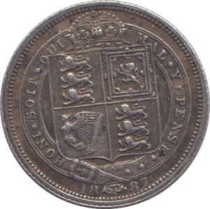 1887 SIXPENCE (GVF) 5 - Sixpence - Cambridgeshire Coins