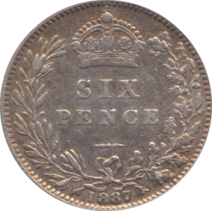 1887 SIXPENCE ( GVF ) - Sixpence - Cambridgeshire Coins