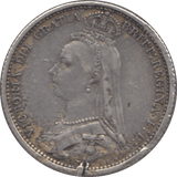 1887 SIXPENCE ( GVF ) - Sixpence - Cambridgeshire Coins