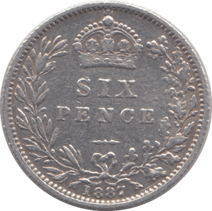 1887 SIXPENCE ( GVF ) - Sixpence - Cambridgeshire Coins