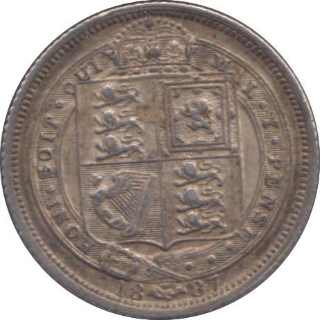 1887 SIXPENCE JUBILEE HEAD ( GVF ) 15 - Sixpence - Cambridgeshire Coins