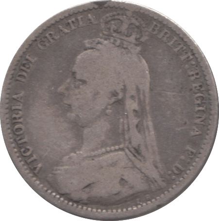 1887 SIXPENCE ( NF ) WREATH JUBILEE 8 - SIXPENCE - Cambridgeshire Coins