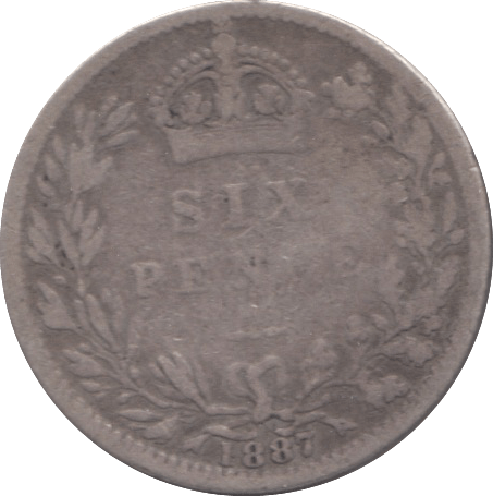 1887 SIXPENCE ( NF ) WREATH JUBILEE 8 - SIXPENCE - Cambridgeshire Coins