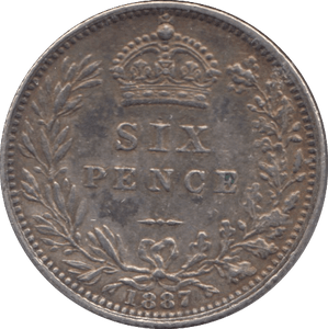 1887 SIXPENCE ( UNC ) - Sixpence - Cambridgeshire Coins