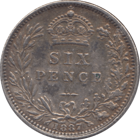 1887 SIXPENCE ( UNC ) - Sixpence - Cambridgeshire Coins