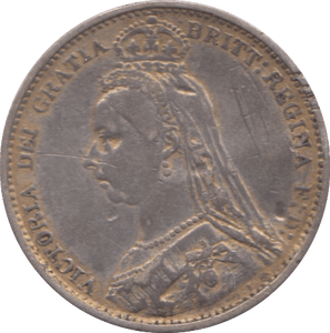 1887 SIXPENCE ( VF ) enamelled - Sixpence - Cambridgeshire Coins