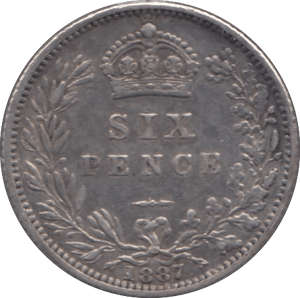 1887 SIXPENCE ( VF ) - Sixpence - Cambridgeshire Coins