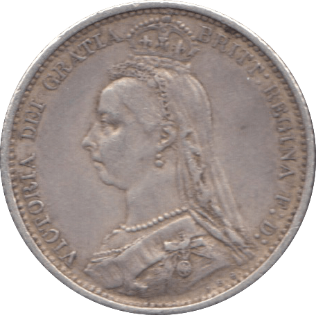 1887 SIXPENCE ( VF ) - Sixpence - Cambridgeshire Coins
