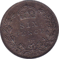 1887 SIXPENCE ( VF ) YOUNG HEAD - Sixpence - Cambridgeshire Coins