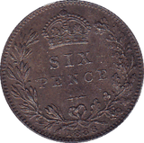 1887 SIXPENCE ( VF ) YOUNG HEAD - Sixpence - Cambridgeshire Coins