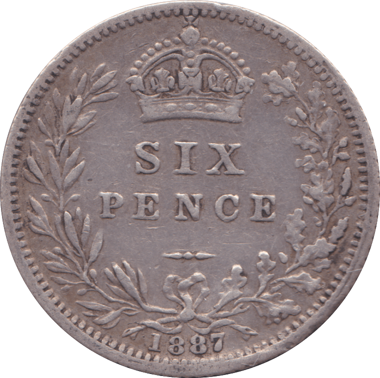 1887 SIXPENCE ( VF ) YOUNG HEAD - Sixpence - Cambridgeshire Coins