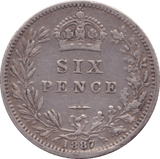 1887 SIXPENCE ( VF ) YOUNG HEAD - Sixpence - Cambridgeshire Coins