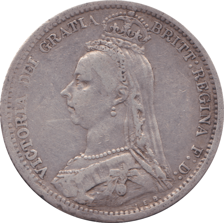 1887 SIXPENCE ( VF ) YOUNG HEAD - Sixpence - Cambridgeshire Coins